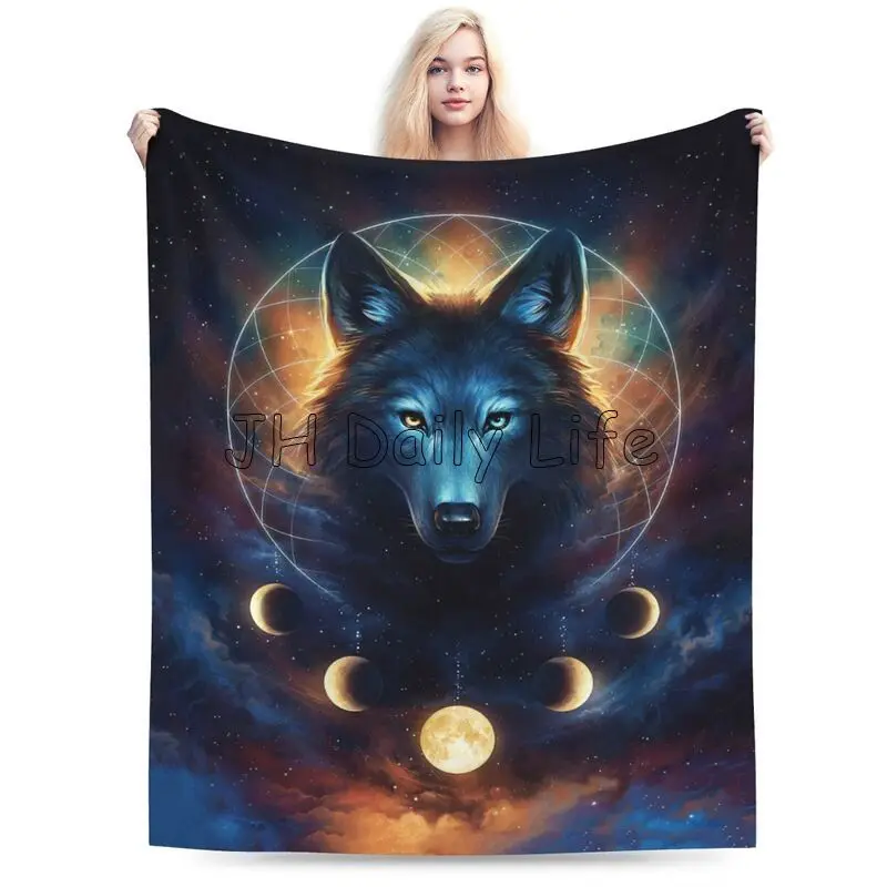 Cool Wolf Galaxy Moon Print Bl - Galaxy Home Textiles review and price
