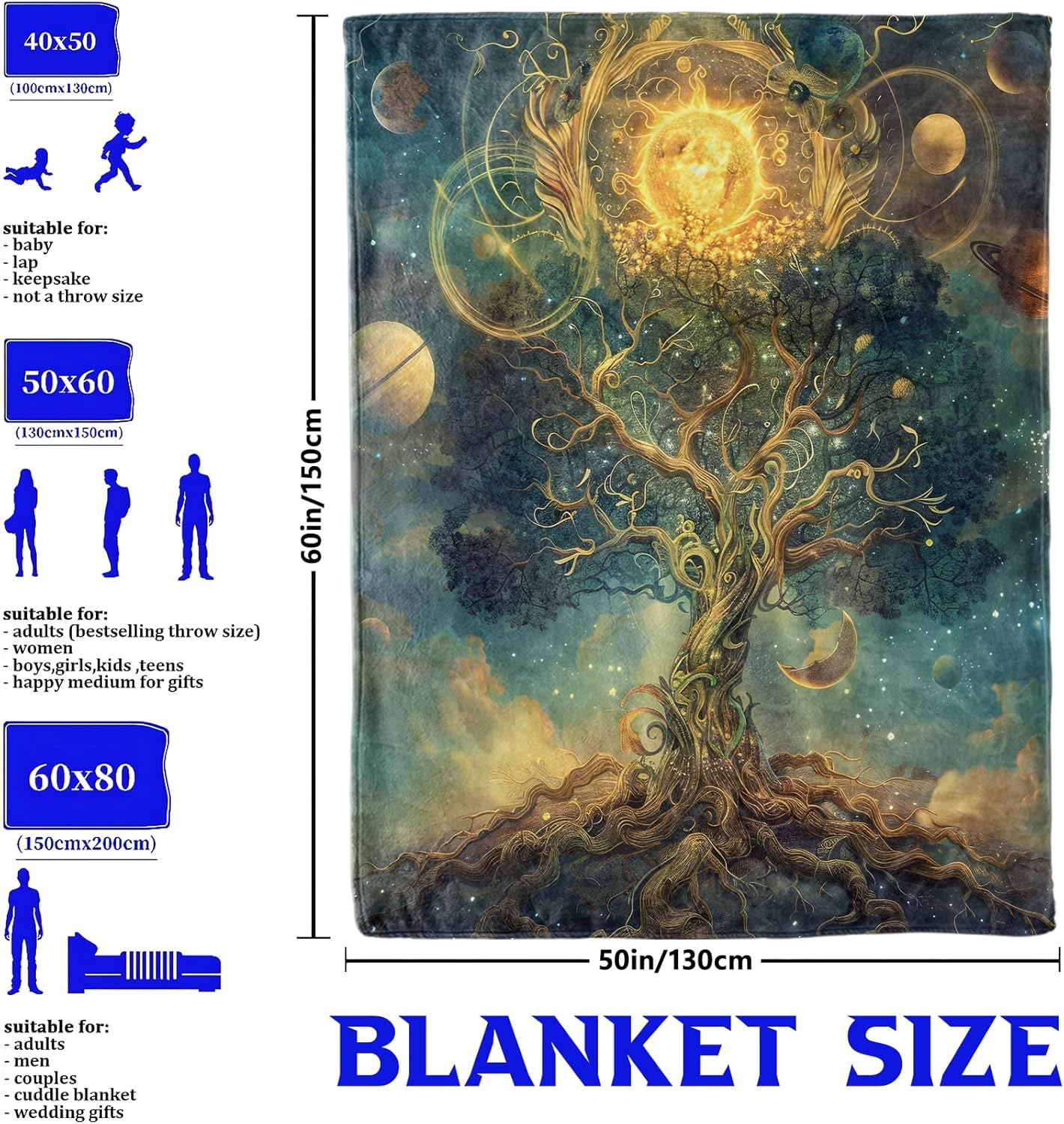 Cosmic tree blanket galaxy cel - Galaxy Home Textiles review and price