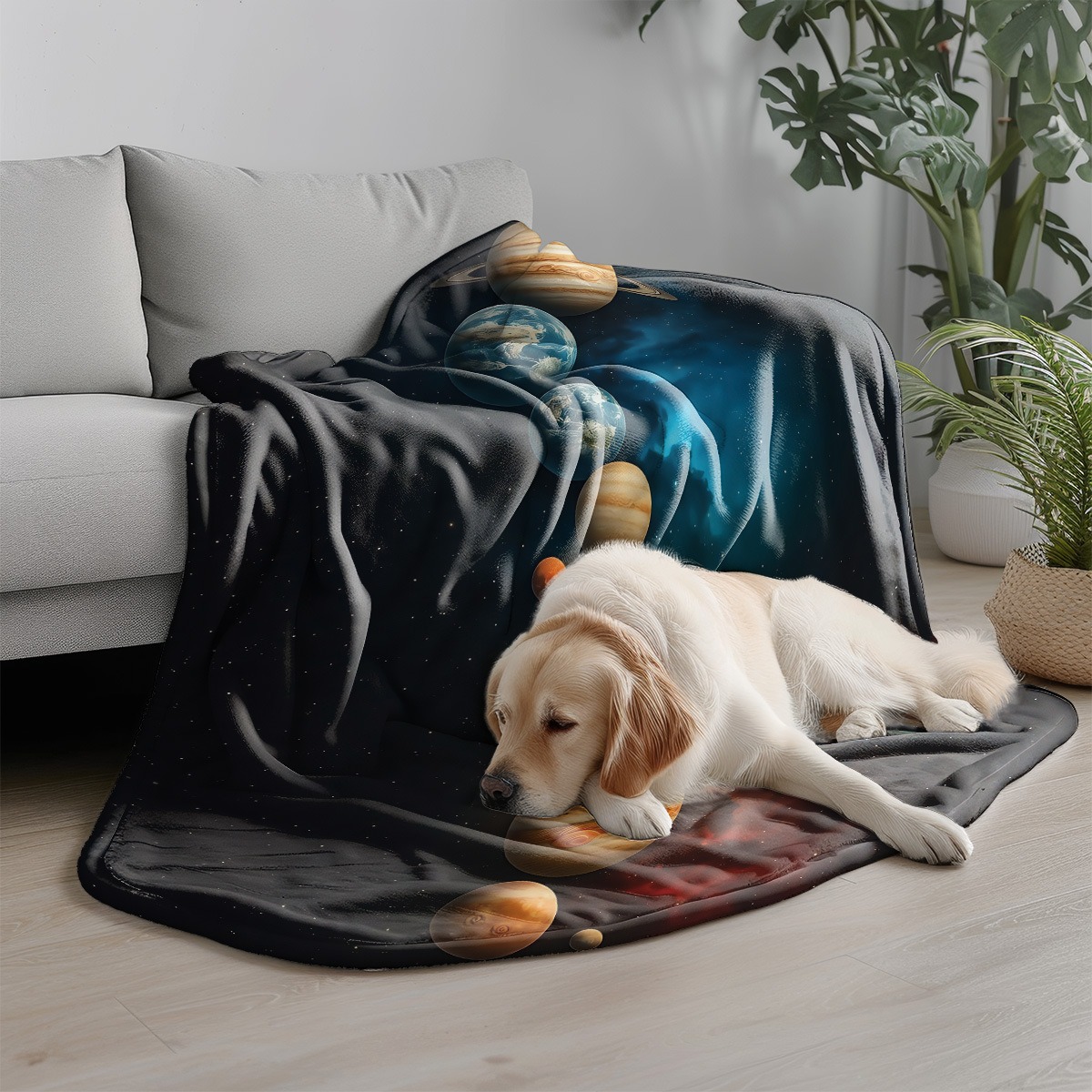 Galaxy Planets Pattern Flannel - Galaxy Home Textiles review and price