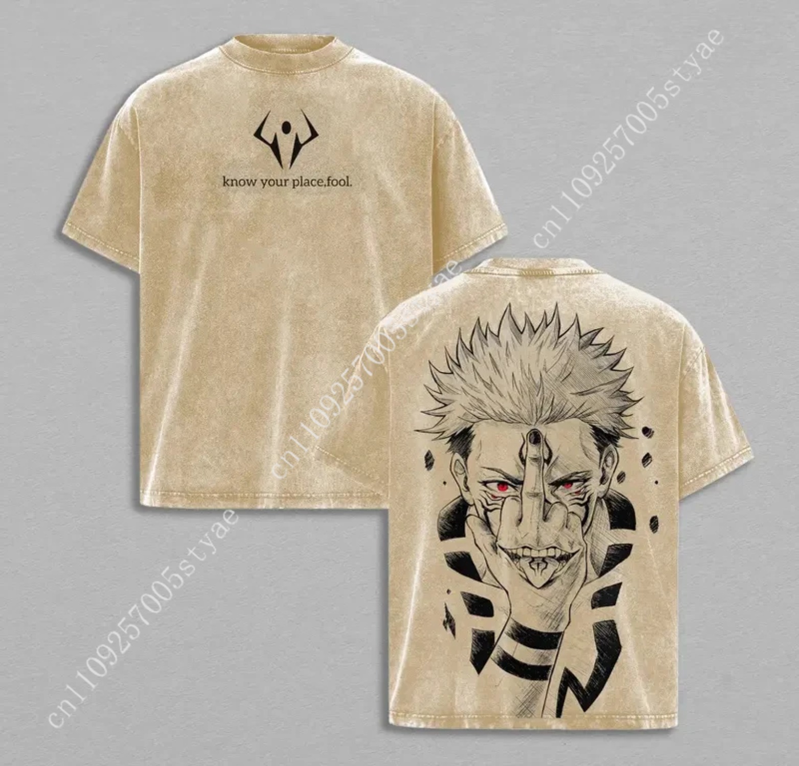 Anime  Ryomen Sukuna Graphic T - Quilt Cotton Summer review and price
